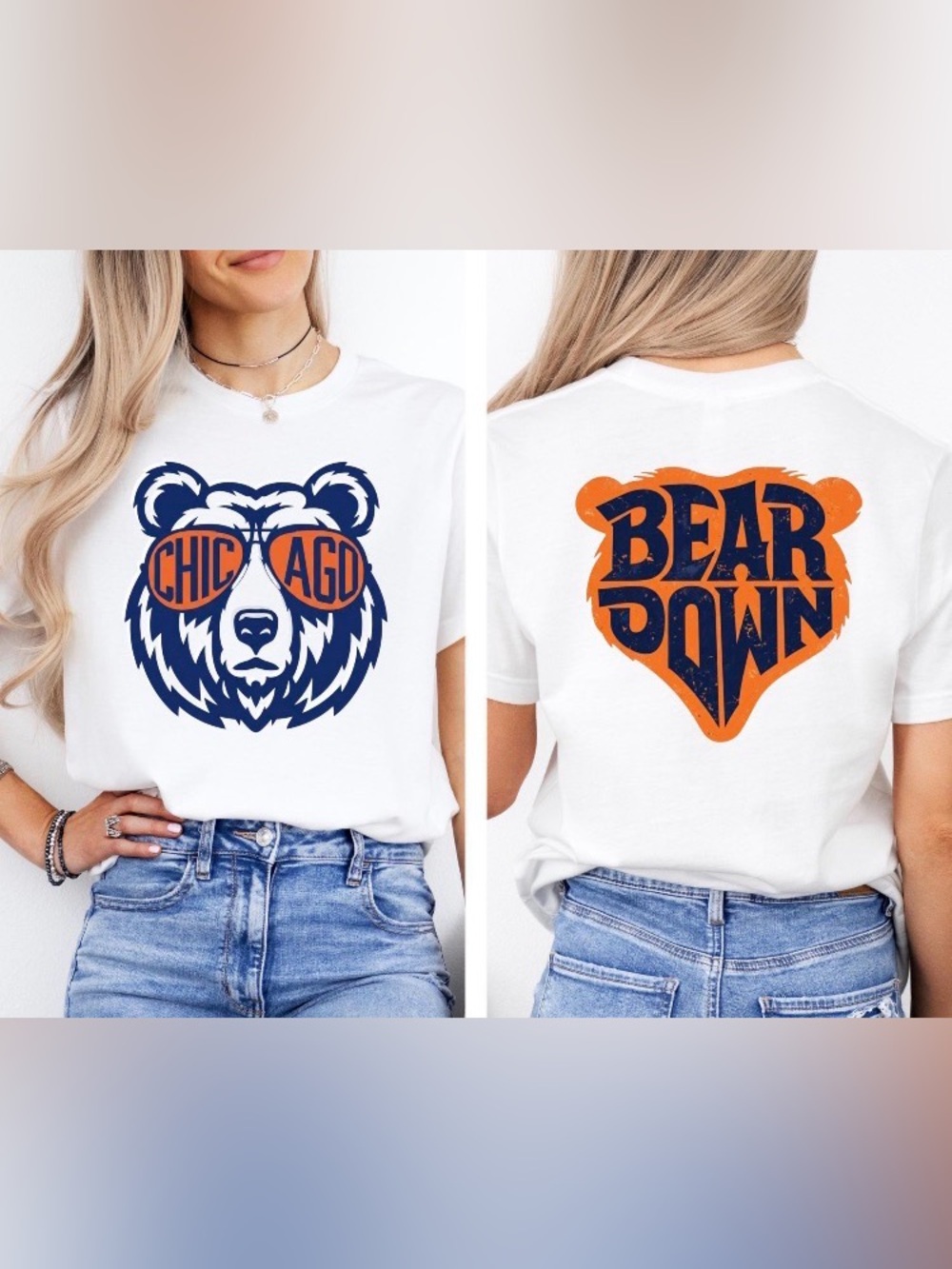 Chicago Football Graphic T-Shirt, Trendy Chicago Football Game Day Sports Tee